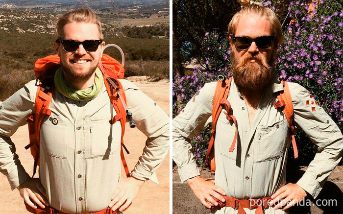 A Friend Of Mine Walked From Mexico To Canada On The Pacific Crest Trail. This Is Him Before And After