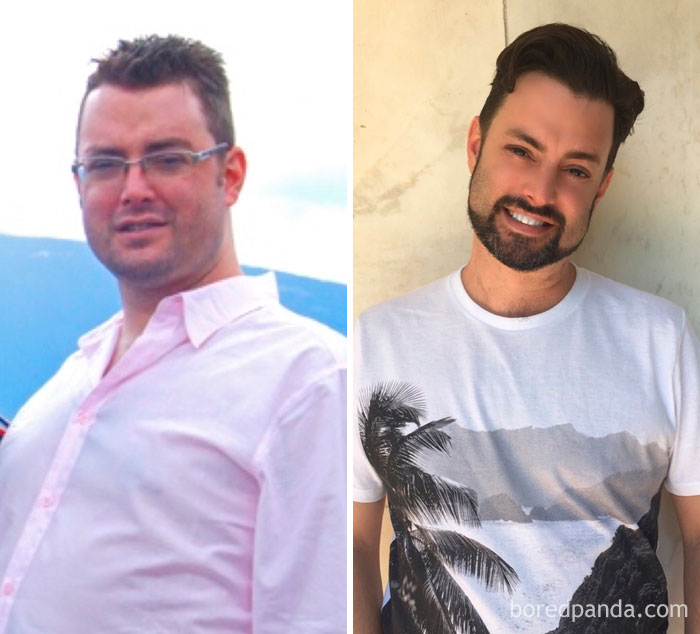 The Left Photo Is Me With A Little Stubble And The Right Obviously Is Me With A Beard