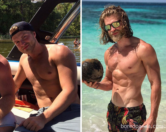 Before And After Beard, 24 And 26-Years-Old