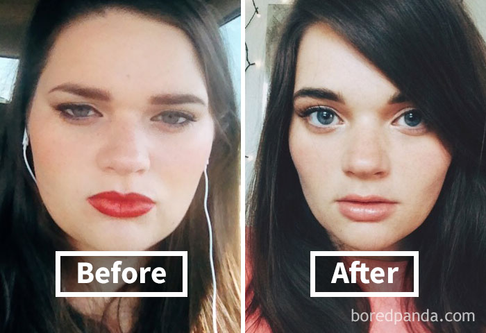 Before and after face fat loss comparison showing visible changes in cheek and jawline definition.