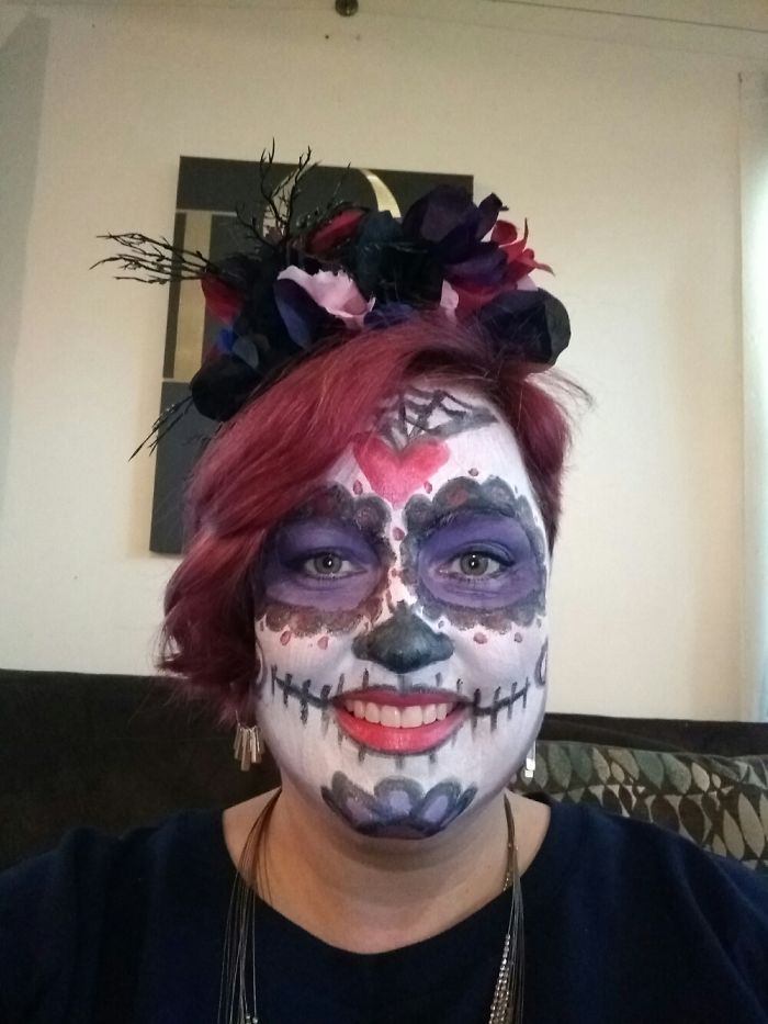 My First Try At Sugar Skull Makeup.