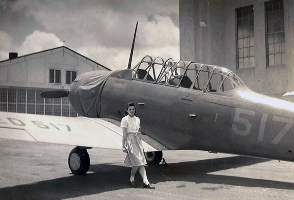 My Grandfather Was A WW2 Pilot, This Is My Grandmother Posing On The Wing Of A Plane