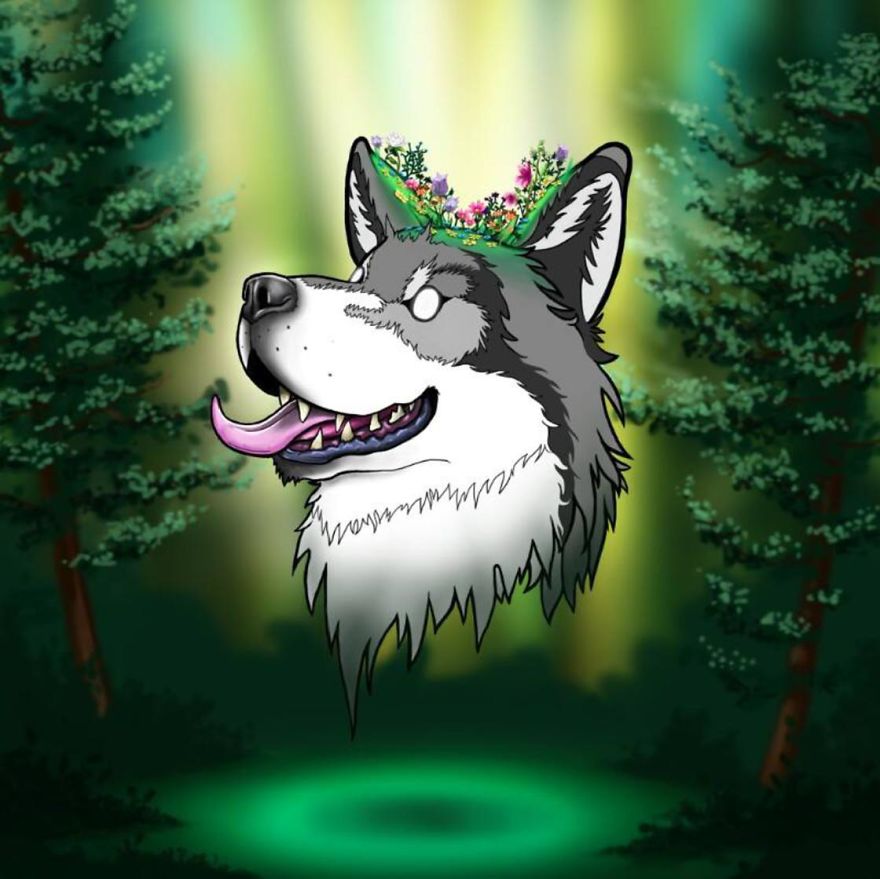 Artist Mixes His Mascot, An Adorable White Dog With Wonderful Street Arts