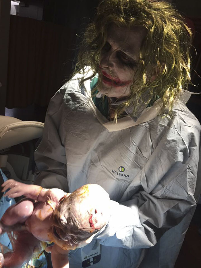 This Doctor Delivered A Baby On Halloween Dressed Up As The Joker