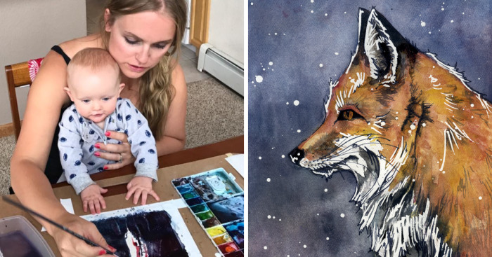 After Getting Pregnant I Was Scared I Won’t Have Time For Art But Then I Started Watercoloring