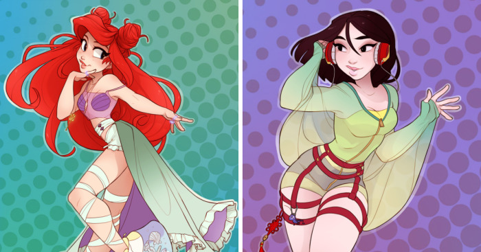 The Artist Transforms Disney Characters Into Attractive Ravers