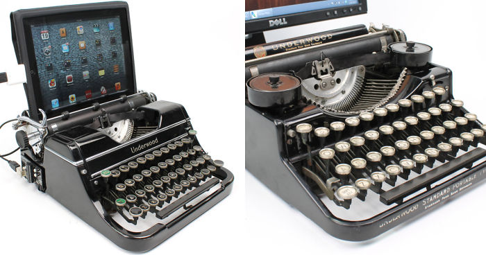 A Hacker Wanted To Use A Vintage Typewriter But Couldn’t Give Up His Computer, So He Made A USB Typewriter