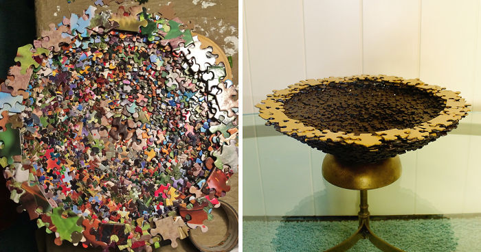 A Bowl Made From Puzzle Pieces Inspired By Charlie And The Chocolate Factory
