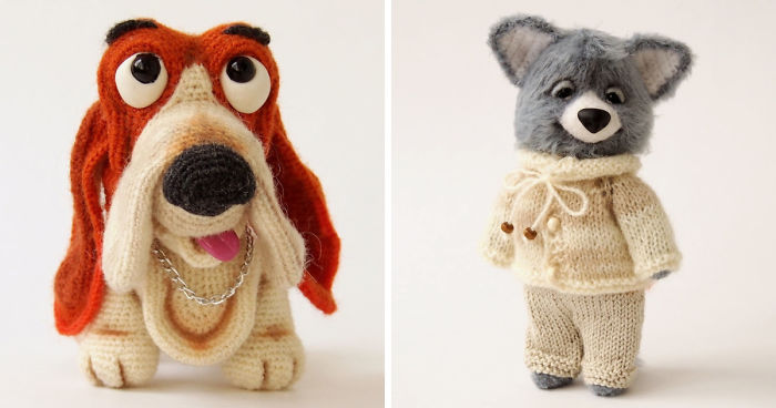 Russian Artist Knits One-Of-A-Kind Christmas Doggies