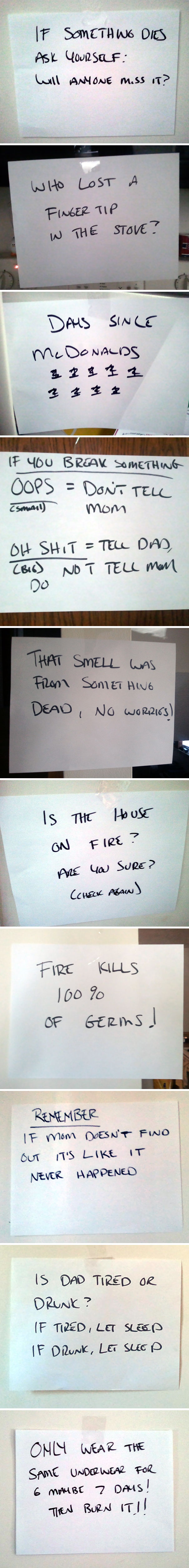 My Husband Took Care Of Our House, Kids And Pets While I Was Away For 11 Days. I Came Home To These Signs Posted Everywhere