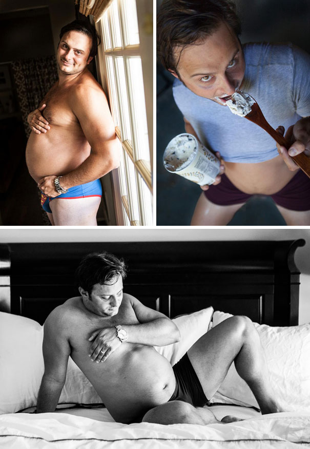 My Wife Didn't Want To Take Maternity Pictures, So I Hired A Photographer And Took Her Place