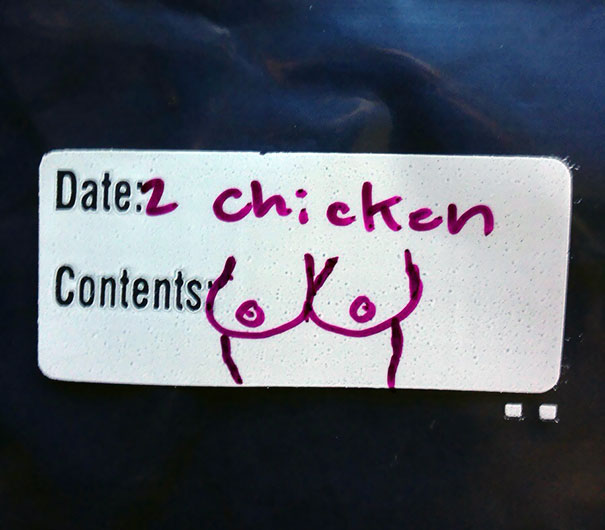 My Boyfriend's Idea Of Properly Labeling The Freezer Bags