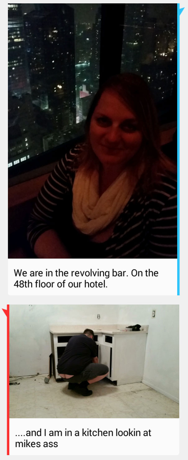 I'm In NYC On A Girls' Weekend While My Husband Is At Home Helping A Friend Renovate His Kitchen. Here Is Our Text Exchange From Tonight. Not His Favorite Valentine's Day