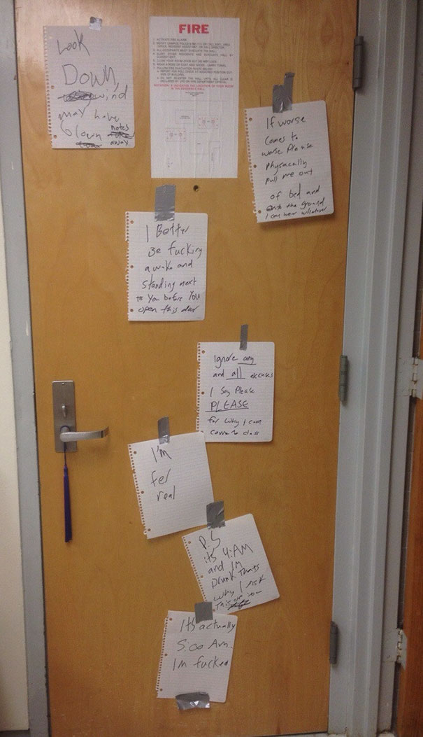 How My Drunk Roommate Tries To Get Me To Wake Him Up For Our 8:30 Class