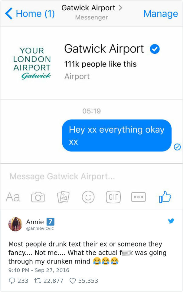 Just Letting The Airport Know That Everything Is Okay