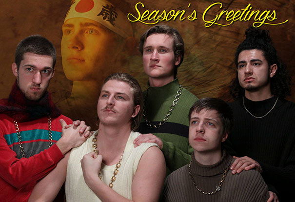 My Housemates And I Decided To Make A Christmas Card. Unfortunately, I'm Studying Abroad In Japan So We Had To Improvise