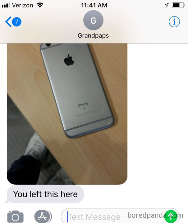 Grandpa Just Learned How To Text Photos... He Still Has Some Logistics To Think Through