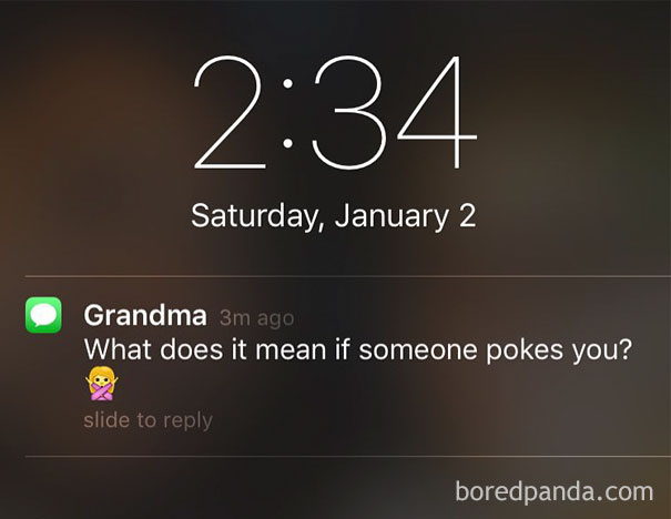 Grandma Doesn't Get The Virtual Poking