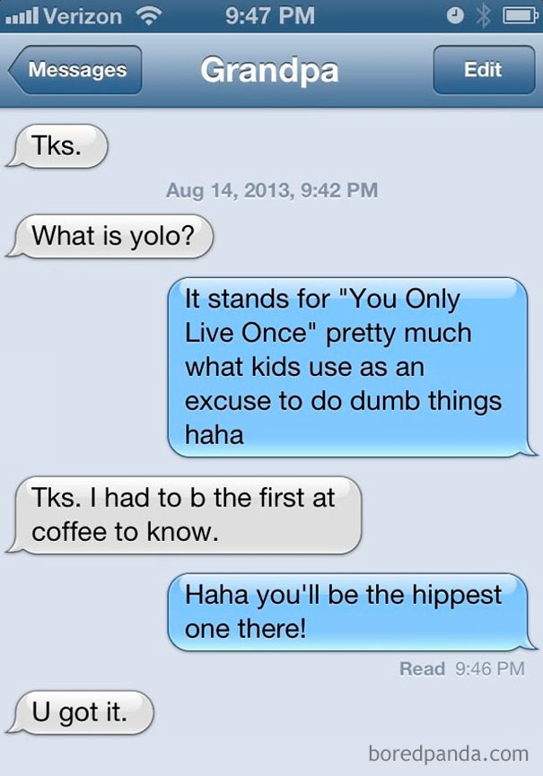 My Grandpa Drinks Coffee With A Group Of Old Guys Every Morning. I Get Texts Like These All The Time