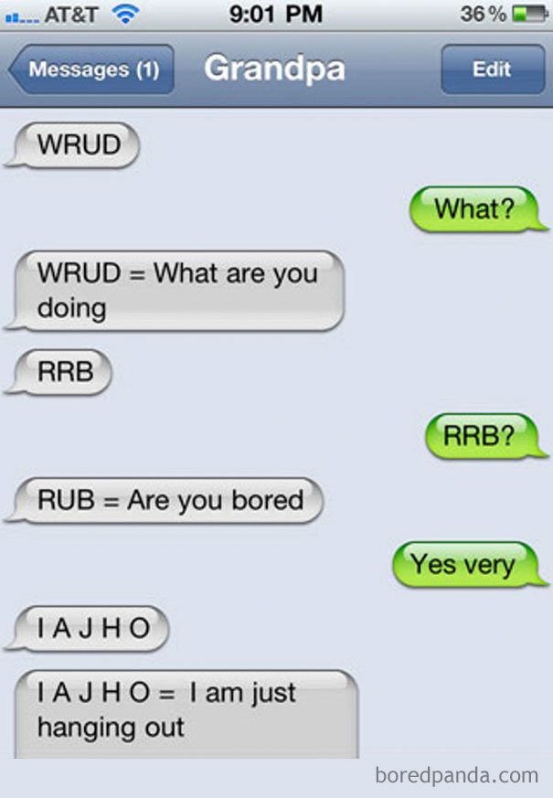 Grandpa's Abbreviations Game Is Strong