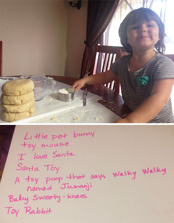 In Case You're Having A Bad Day, Here's My 3 Year Old Sister And Her Christmas List