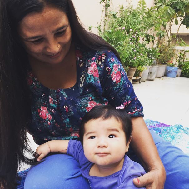 Grand Mother Can’t Stop Looking At Her Adorable Grand Son. First Meeting After His Birth.