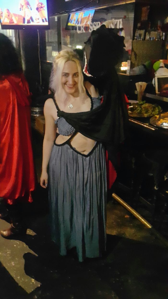 Daenerys And Drogon. Drogon Is Being Played By My Left Arm.