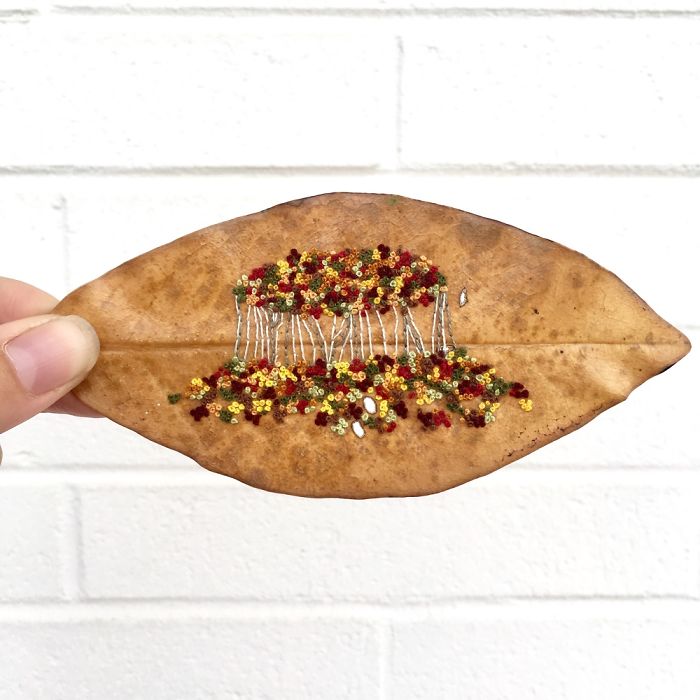 Typical Process For A Commissioned Leaf Embroidery