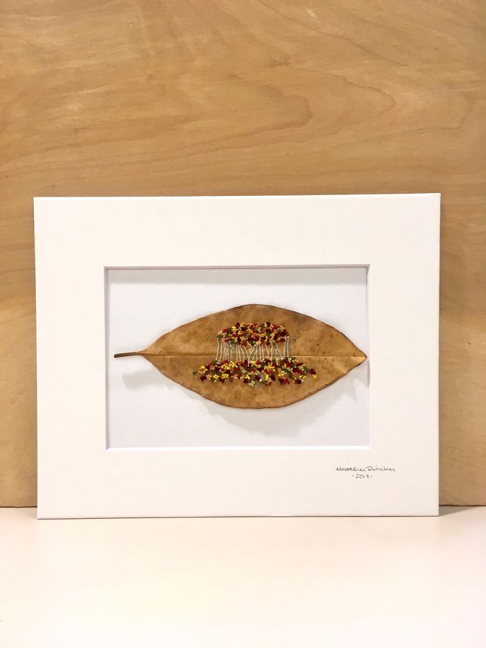 Typical Process For A Commissioned Leaf Embroidery