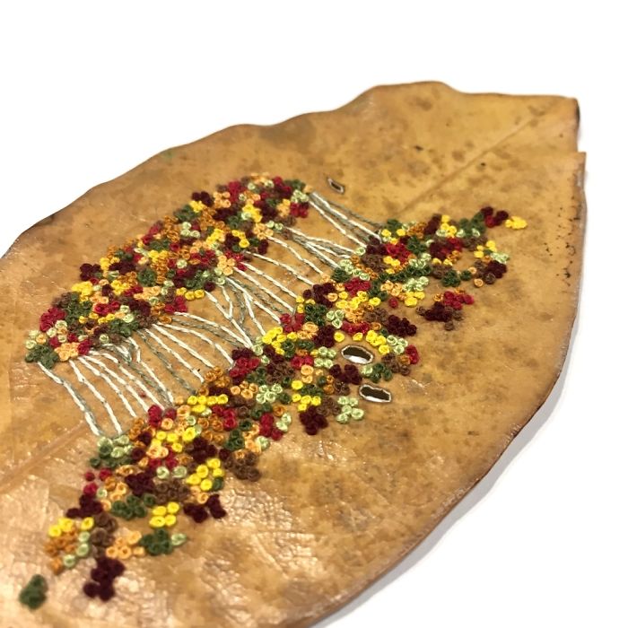 Typical Process For A Commissioned Leaf Embroidery