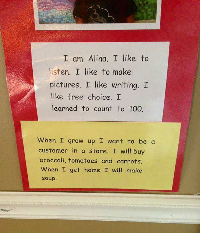 A Kindergardeners Response To What She Wants To Be When She Grows Up
