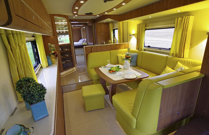 This $1.7 Million Motorhome With Its Own Garage May Look Like An Ordinary Bus From Outside, But Only Until You Step Inside This $1.7 Million Motorhome With Its Own Garage May Look Like An Ordinary Bus From Outside, But Only Until You Step Inside