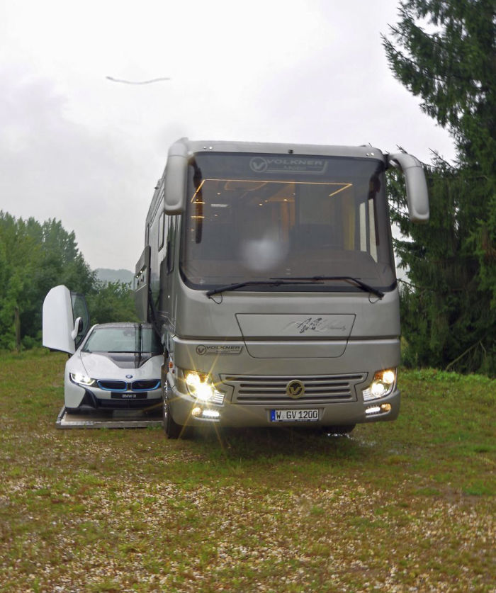 This $1.7 Million Motorhome With Its Own Garage May Look Like An Ordinary Bus From Outside, But Only Until You Step Inside This $1.7 Million Motorhome With Its Own Garage May Look Like An Ordinary Bus From Outside, But Only Until You Step Inside