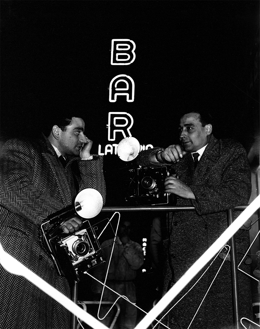 Paparazzi Colleagues Chatting On Break In Sistina Street, Rome, 1958
