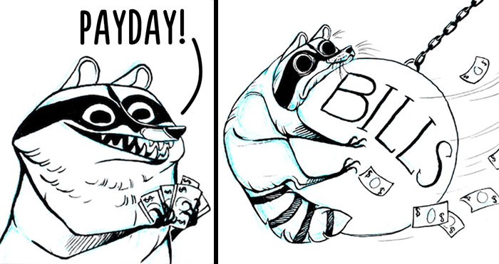 32 Darkly Hilarious Comics About A Raccoon That All Adults Will Relate To