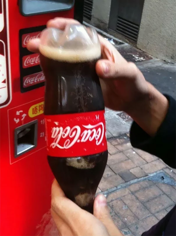 Having Trouble Opening A Soda Bottle? Hold It Upside-Down Whilst You Open It. This Will Force All The Gases Away From The Neck Of The Bottle And Make It Much Easier To Open