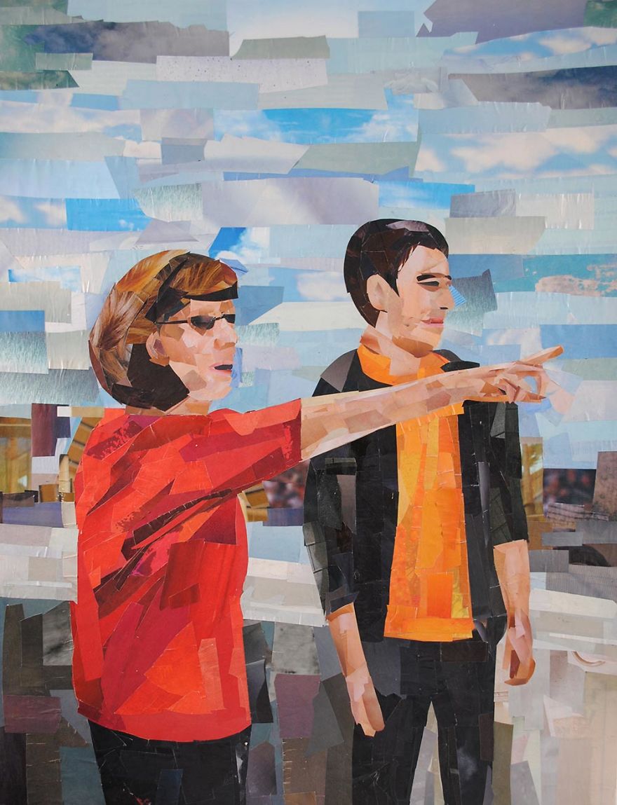 I Make Portraits From Magazine Strips