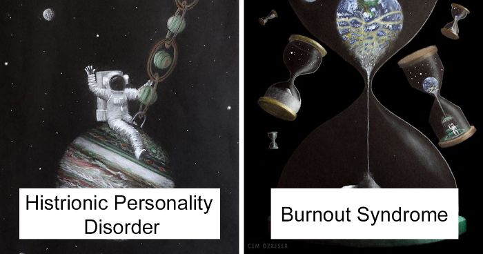 I Imagined Mental Disorders As Space Illustrations