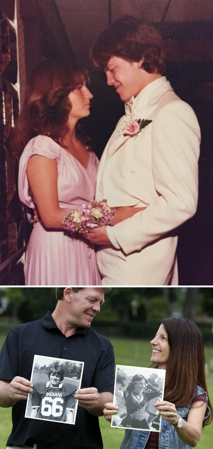 Ootball Player And The Cheerleader - Then And Now