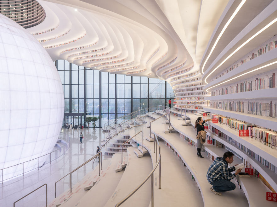 China Opens World's Coolest Library With 1.2 Million Books, And Its Interior Will Take Your Breath Away