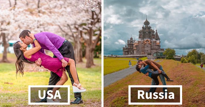 Couple Living 8,000 Miles Apart Keep Meeting Halfway For 3 Years To Take The Same Adorable Picture But Then He Decides To Change Things Up