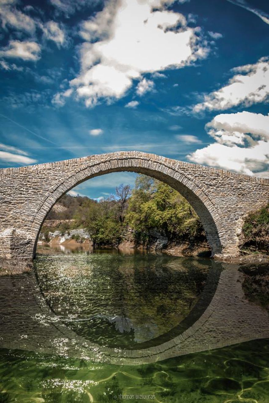 Pramoritsa Bridge, Grevena (Photo Composition). Built 1770