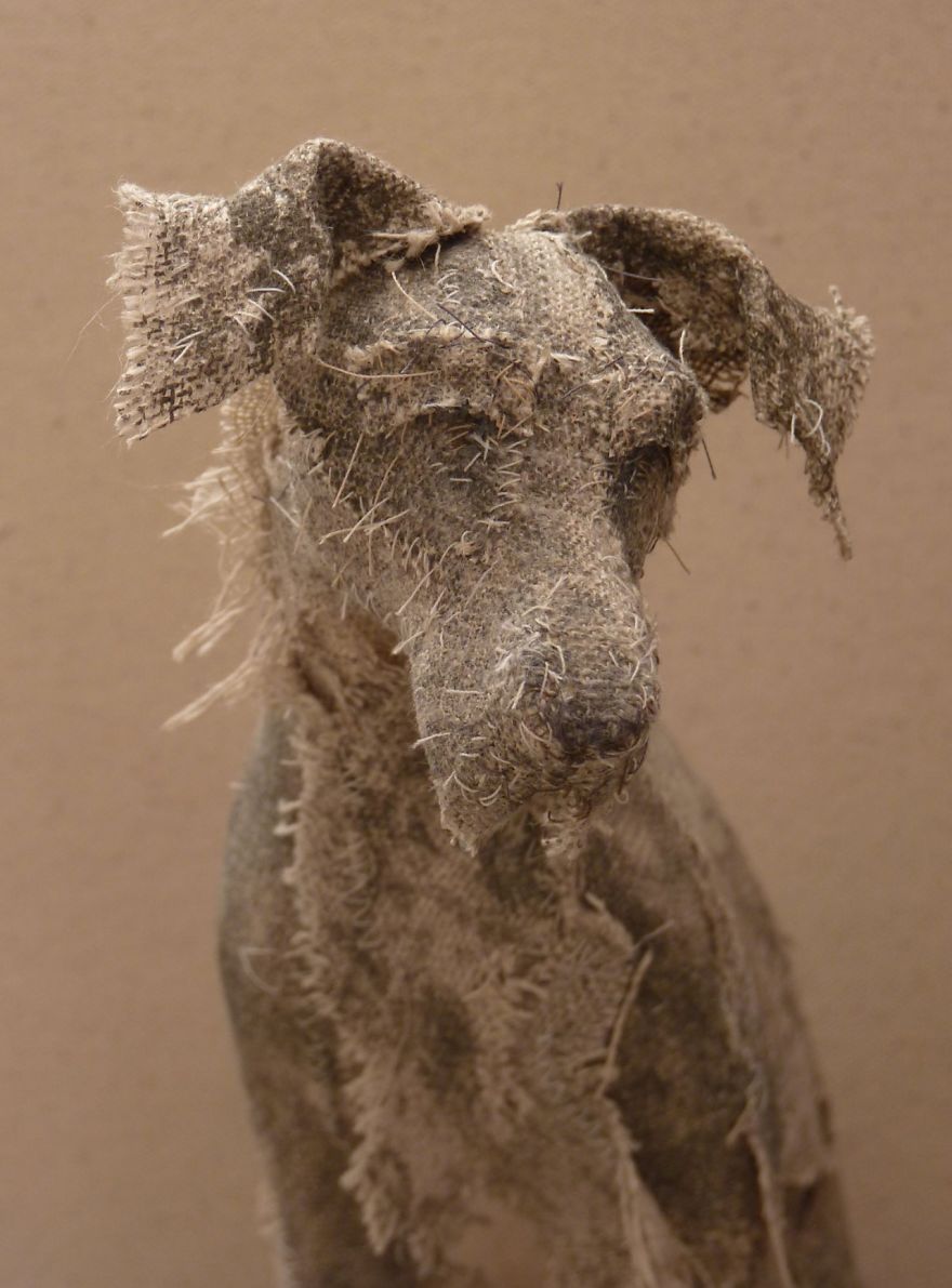 Artist Makes Sad Dogs With Old Clothes And The Result Is Incredible