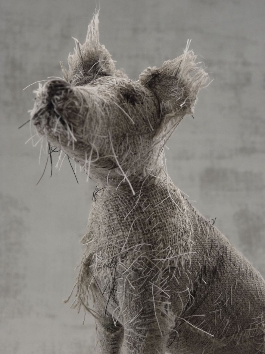 Artist Makes Sad Dogs With Old Clothes And The Result Is Incredible