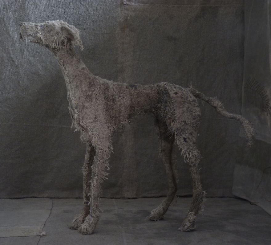Artist Makes Sad Dogs With Old Clothes And The Result Is Incredible