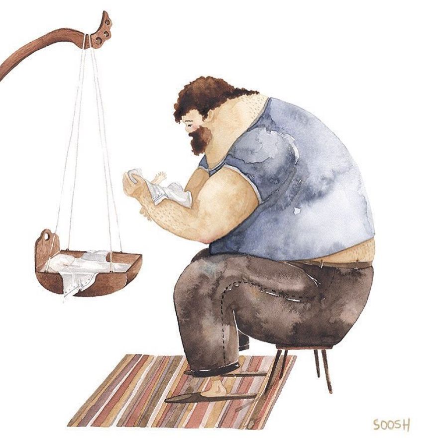 Putting Her To Sleep. Papa's Hands - The Best Cradle