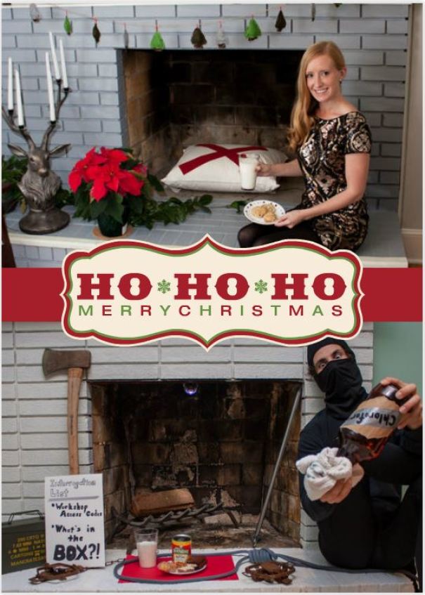 Christmas Card: I Think We Are Both Ready For Santa's Arrival, Although In Different Ways