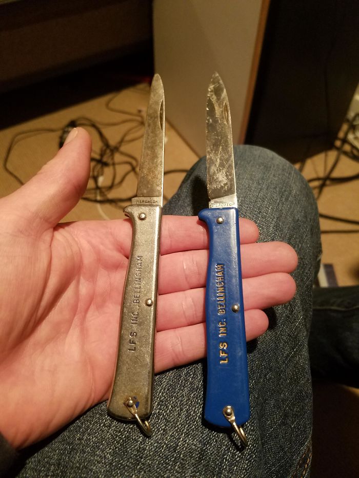 My Dads 20 Year Old Knife Vs. New One He Got For Me