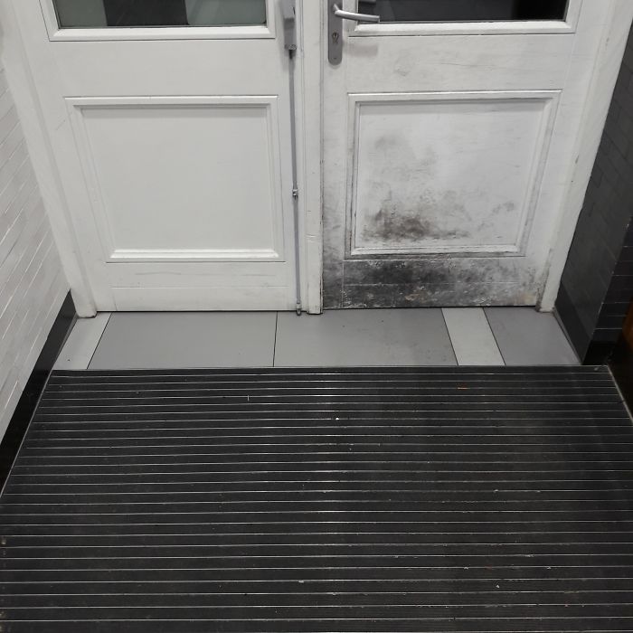 The Doors At My Local Burger King. Guess Which One Opens Out