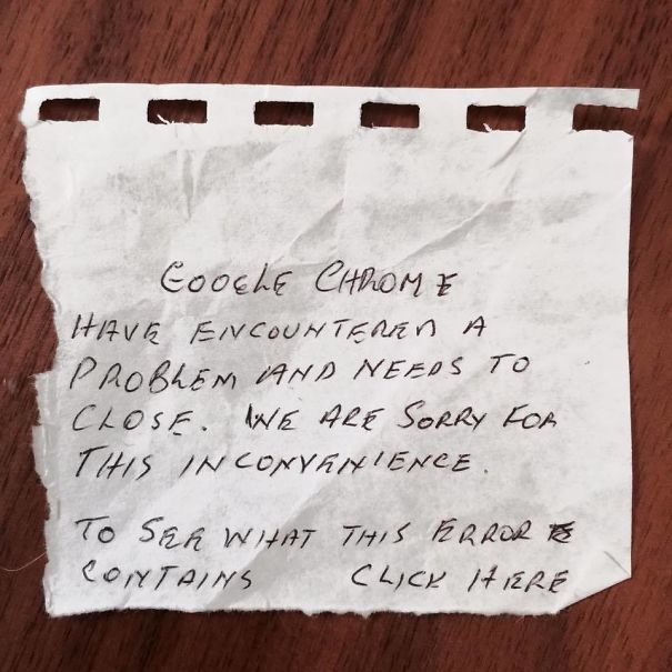 My Friend's Grandpa Brought Handwritten Copies Of Error Messages To Family Lunch, To Ask For Advice